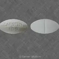 Capoten (Captopril [ kap-toe-pril ])-CAPOTEN 100-100 mg-White-Oval