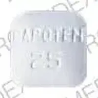 Capoten (Captopril [ kap-toe-pril ])-CAPOTEN 25-25 mg-White-Four-sided