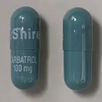 Carbatrol (Carbamazepine (oral) [ kar-ba-maz-e-peen ])-Shire CARBATROL 100 mg-100 mg-Green-Capsule-shape