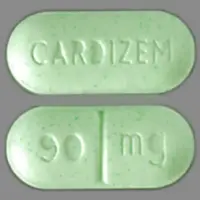 Cardizem (Diltiazem [ dil-tye-a-zem ])-90 mg CARDIZEM-90 mg-Green-Oval