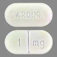 Cardura (Doxazosin [ dox-ay-zo-sin ])-CARDURA 1 mg-1 mg-White-Oval