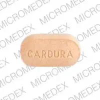 Cardura (Doxazosin [ dox-ay-zo-sin ])-CARDURA 4 mg-4 mg-Orange-Oval