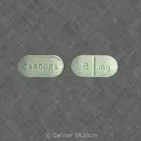 Cardura (Doxazosin [ dox-ay-zo-sin ])-CARDURA 8 mg-8 mg-Green-Oval