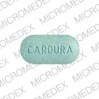 Cardura (Doxazosin [ dox-ay-zo-sin ])-CARDURA 8 mg-8 mg-Green-Oval