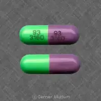 Cefdinir (Cefdinir [ sef-dih-neer ])-93 3160 93 3160-300 mg-Green & Purple-Capsule-shape