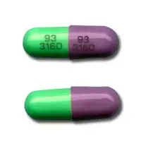 Cefdinir (Cefdinir [ sef-dih-neer ])-93 3160 93 3160-300 mg-Green & Purple-Capsule-shape