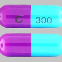 Cefdinir (Cefdinir [ sef-dih-neer ])-C 300-300 mg-Purple / Blue-Capsule-shape