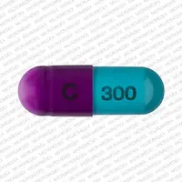 Cefdinir (Cefdinir [ sef-dih-neer ])-C 300-300 mg-Purple / Blue-Capsule-shape