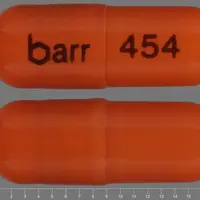 Claravis (Isotretinoin (oral) [ eye-so-tret-i-noyn ])-barr 454-30 mg-Orange-Capsule-shape