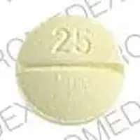 Clozaril (Clozapine [ kloe-za-peen ])-CLOZARIL 25-25 mg-Yellow-Round