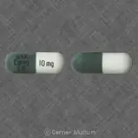 Coreg cr (Carvedilol [ kar-ve-dil-ole ])-GSK COREG CR 10 mg-10 mg-Green & White-Capsule-shape