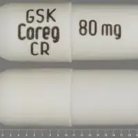 Coreg cr (Carvedilol [ kar-ve-dil-ole ])-GSK COREG CR 80 mg-80 mg-White-Capsule-shape