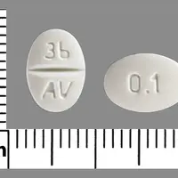 Ddavp (injection) (Desmopressin (injection) [ dez-mo-press-in ])-0.1 36 AV-0.1 MG-White-Oval