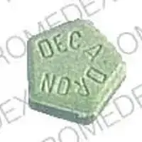 Decadron (Dexamethasone (oral) [ dex-a-meth-a-sone ])-DECADRON MSD 147-6 mg-Green-Five-sided