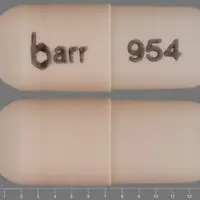 Dextroamphetamine (Dextroamphetamine [ dex-tro-am-fet-a-meen ])-barr 954-5 mg-Beige-Capsule-shape