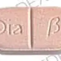 Diabeta (Glyburide [ glye-bue-ride ])-Dia B HOECHST-1.25 mg-Peach-Oval