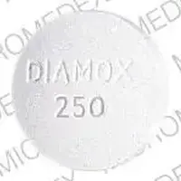 Diamox (Acetazolamide [ a-seet-a-zole-a-mide ])-D2 LL DIAMOX 250-250 MG-White-Round