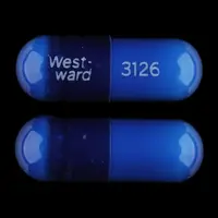 Dicyclomine (Dicyclomine (oral/injection) [ dye-sye-kloe-meen ])-West-ward 3126-10 mg-Blue-Capsule-shape