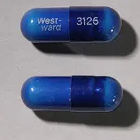 Dicyclomine (Dicyclomine (oral/injection) [ dye-sye-kloe-meen ])-West-ward 3126-10 mg-Blue-Capsule-shape