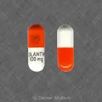 Dilantin (Phenytoin (oral) [ fen-i-toyn ])-PD DILANTIN 100 mg-100 mg-Orange & White-Capsule-shape