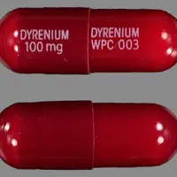 Dyrenium (Triamterene [ try-am-teh-reen ])-DYRENIUM 100mg DYRENIUM WPC 003-100 mg-Red-Capsule-shape