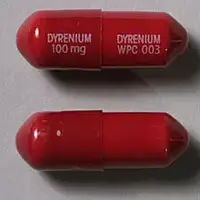 Dyrenium (Triamterene [ try-am-teh-reen ])-DYRENIUM 100mg DYRENIUM WPC 003-100 mg-Red-Capsule-shape