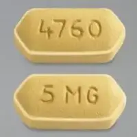 Effient (Prasugrel [ pra-soo-grel ])-5 MG 4760-5 mg-Yellow-Six-sided