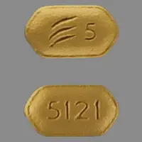 Effient (Prasugrel [ pra-soo-grel ])-5121 Logo 5-5 mg-Yellow-Six-sided