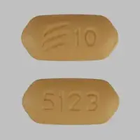 Effient (Prasugrel [ pra-soo-grel ])-5123 Logo 10-10 mg-Beige-Six-sided