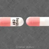 Emend (Aprepitant (oral/injection) [ a-prep-i-tant ])-462 125 mg-125 mg-Pink & White-Capsule-shape