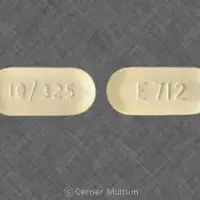 Endocet 2.5/325 (Acetaminophen and oxycodone [ a-seet-a-min-oh-fen-and-ox-i-koe-done ])-E712 10/325-325 mg / 10 mg-Yellow-Oval