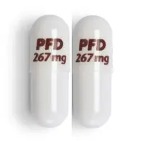 Esbriet (Pirfenidone [ pir-fen-i-done ])-PFD 267 mg-267 mg-White-Capsule-shape