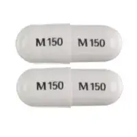 Esomeprazole strontium (Esomeprazole (oral) [ ee-so-mep-ra-zol ])-M150 M150-20 mg-White-Capsule-shape