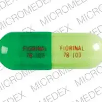 Fiorinal (Aspirin, butalbital, and caffeine [ as-pir-in, bue-tal-bi-tal, kaf-een ])-FIORINAL 78-103 FIORINAL 78-103-325 mg / 50 mg / 40 mg-Green / Yellow-Capsule-shape