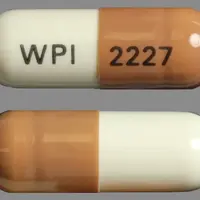 Flutamide (Flutamide (oral) [ floo-ta-mide ])-WPI 2227-125 mg-Brown & White-Capsule-shape