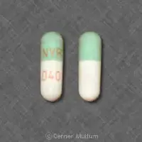 Focalin xr (Dexmethylphenidate [ dex-meth-il-fen-i-date ])-NVR D40-40 mg-Green & White-Capsule-shape