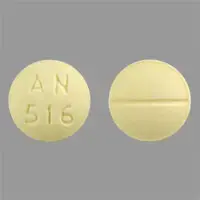 Folic acid (Folic acid [ foe-lik-as-id ])-AN 516-1 mg-Yellow-Round