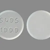 Fosrenol (Lanthanum carbonate [ lan-than-um-car-bo-nayt ])-S405 1000-1000 mg-White-Round