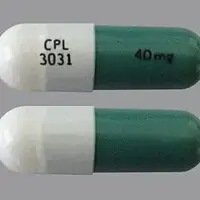 Gleostine (Lomustine [ loe-mus-teen ])-CPL 3031 40 mg-40 mg-Green & White-Capsule-shape