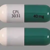 Gleostine (Lomustine [ loe-mus-teen ])-CPL 3031 40 mg-40 mg-Green & White-Capsule-shape