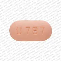 Glipizide and metformin (Glipizide and metformin [ glip-ih-zyd-and-met-for-min ])-U 787-2.5 mg / 250 mg-Pink-Capsule-shape