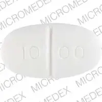 Glucophage (Metformin [ met-for-min ])-BMS 6071 10 00-1000 mg-White-Oval