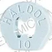 Haldol (Haloperidol (oral) [ hal-oh-per-i-dol ])-HALDOL 10-10 MG-Blue-Round