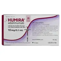 Humira (Adalimumab [ ay-da-lim-ue-mab ])-medicine-10 mg/0.1 mL in a single-dose prefilled glass syringe