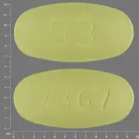 Hydrochlorothiazide and losartan (Hydrochlorothiazide and losartan [ hye-droe-klor-oh-thye-a-zide-and-loe-sar-tan ])-93 7367-12.5 mg / 50 mg-Yellow-Oval