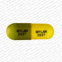 Hydrochlorothiazide and triamterene (Hydrochlorothiazide and triamterene [ hye-dro-klor-oh-thy-a-zide-and-trye-am-ter-een ])-MYLAN 2537 MYLAN 2537-25 mg / 37.5 mg-Green & Yellow-Capsule-shape