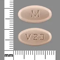 Hydrochlorothiazide and valsartan (Hydrochlorothiazide and valsartan [ hye-droe-klor-oh-thye-a-zide-and-val-sar-tan ])-M V23-25 mg / 160 mg-Orange-Oval