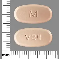 Hydrochlorothiazide and valsartan (Hydrochlorothiazide and valsartan [ hye-droe-klor-oh-thye-a-zide-and-val-sar-tan ])-M V24-12.5 mg / 320 mg-Orange-Oval