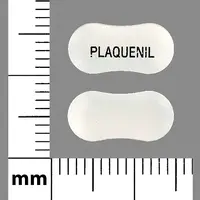 Hydroxychloroquine (Hydroxychloroquine [ hye-drox-ee-klor-oh-kwin ])-PLAQUENIL-200 mg-White-Figure eight-shape