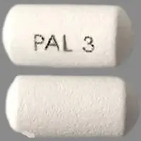 Invega (Paliperidone (oral) [ pal-ee-per-i-done ])-PAL 3-3 mg-White-Oval